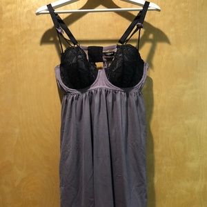 Torrid Babydoll Lingerie Purple Black Lack Size 0